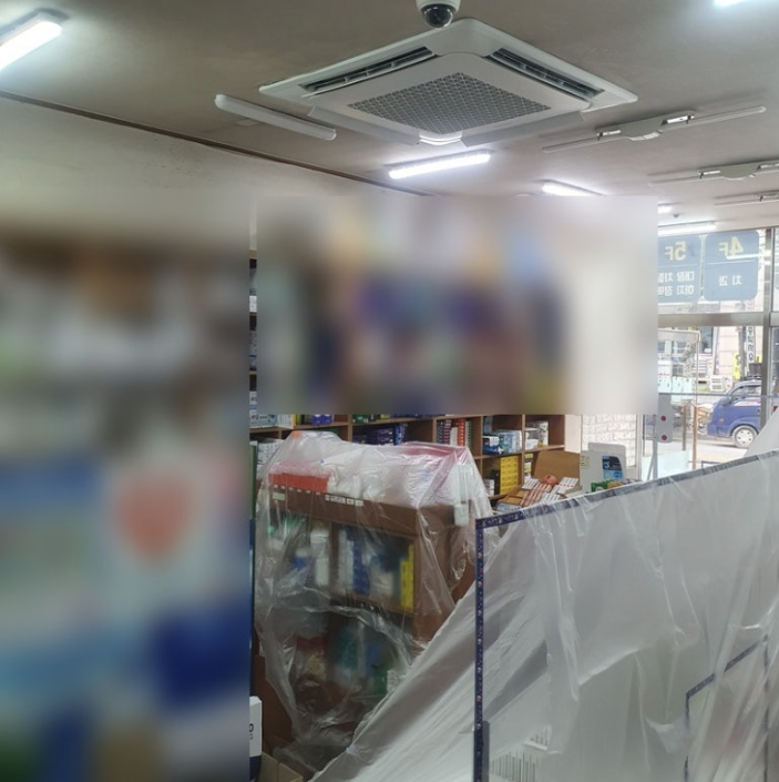 상업시설 에어컨 청소 작업 완료 현장